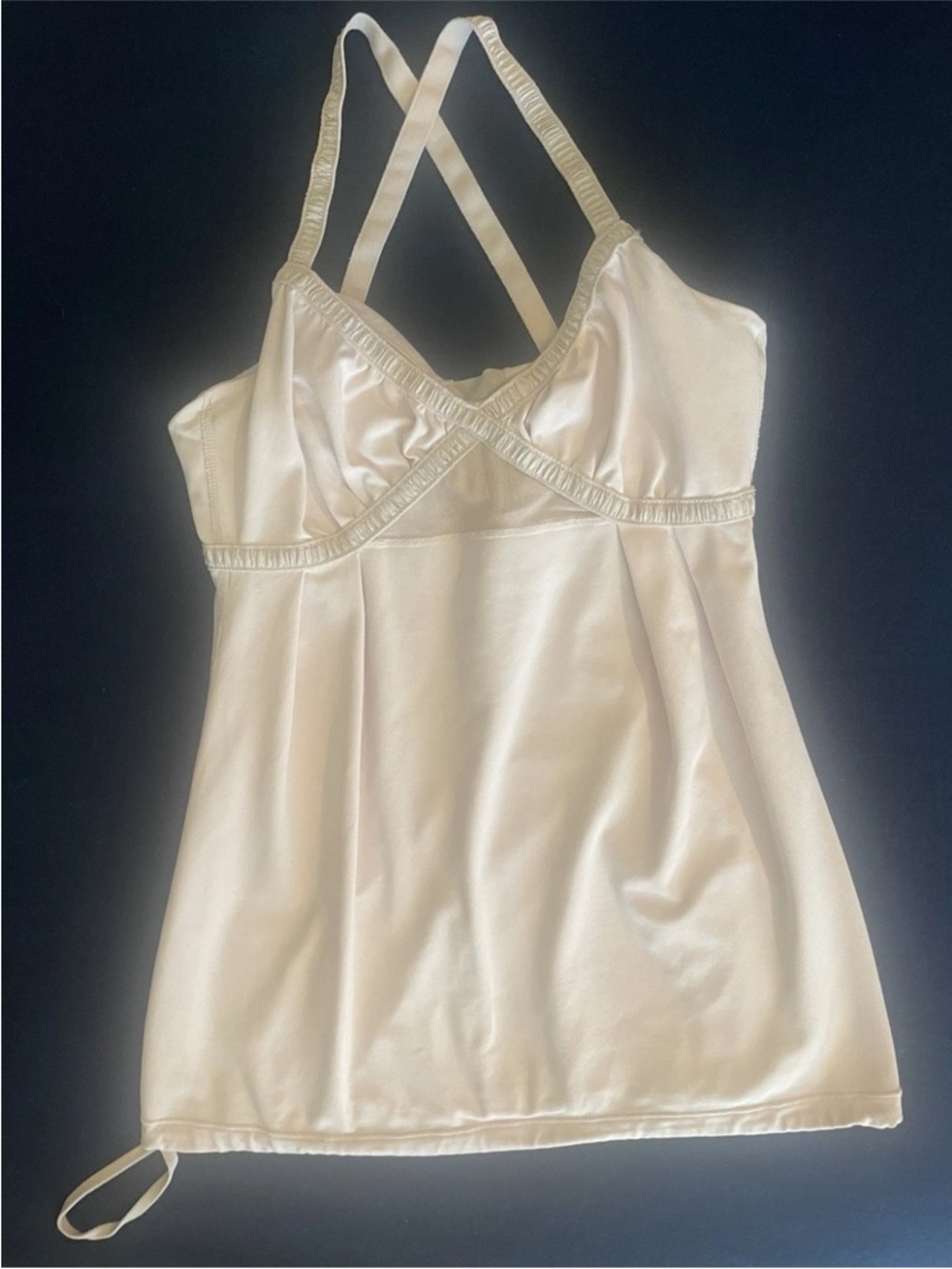 VINTAGE Lululemon Crossback Tank Top Built in Bra Size 2 Light Pink